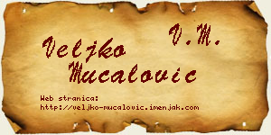 Veljko Mučalović vizit kartica